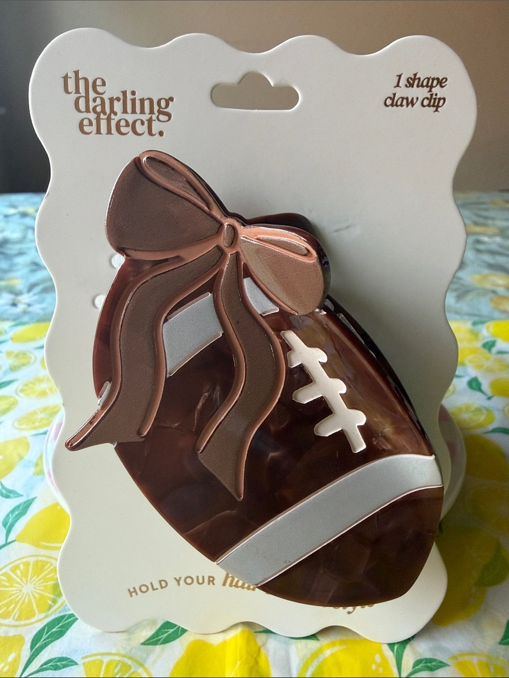 🏈 THE DARLING EFFECT Fab Football Shape Up Claw Clip 🏈 NWT 🏈